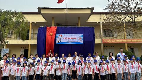 Trường Tiểu học Phan Đình Phùng tổ chức Lễ Kết nạp Đội viên cho học sinh năm học 2022- 2023
